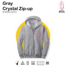 Load image into Gallery viewer, Gray Crystal Zip up