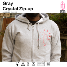 Load image into Gallery viewer, Gray Crystal Zip up